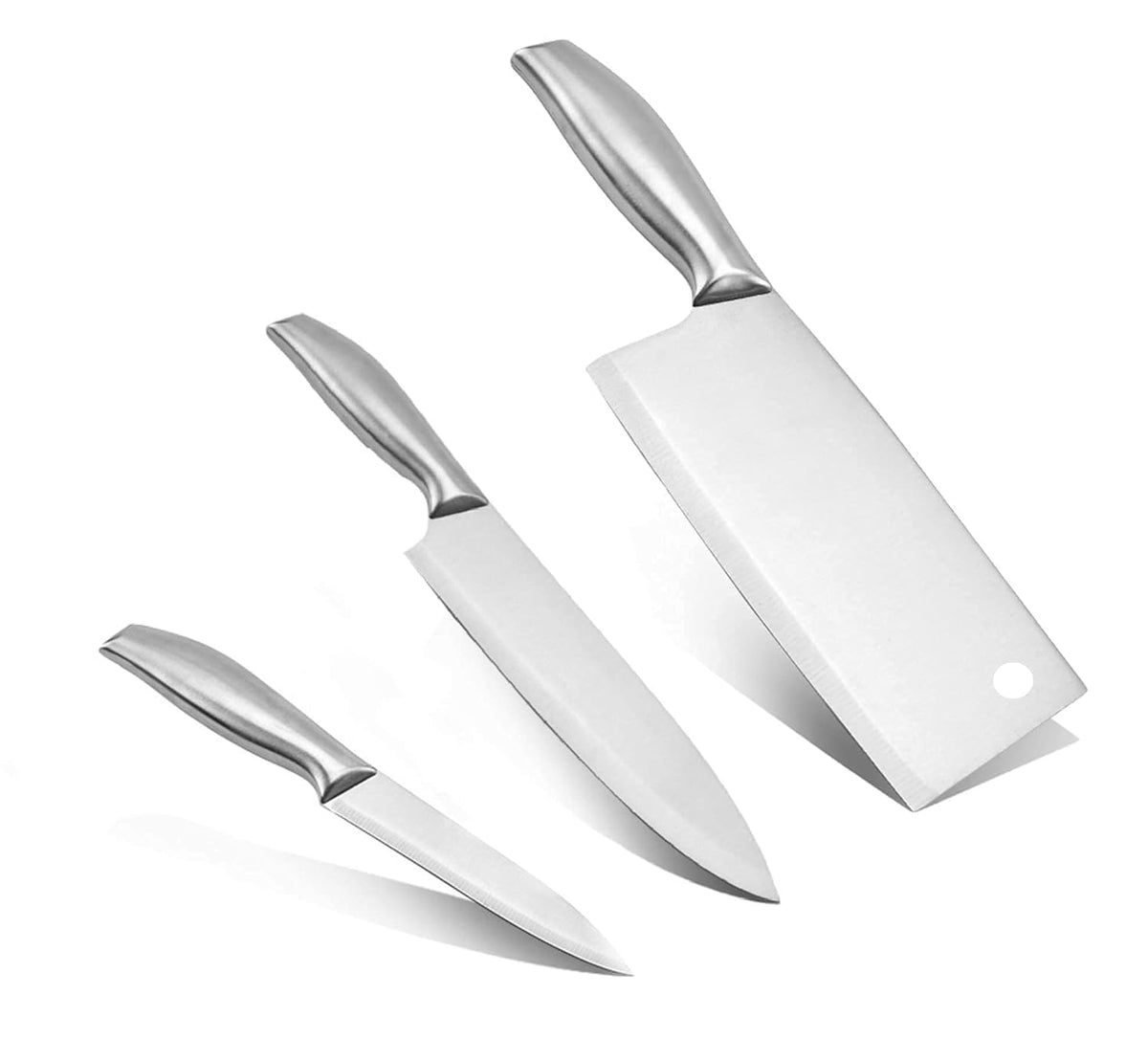 Stainless Steel Kitchen Knife Set of 2 with Cleaver
