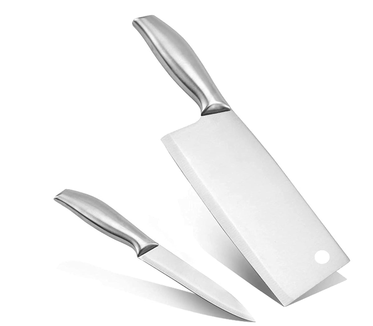 Stainless Steel Kitchen Knife Set of 2 with Cleaver