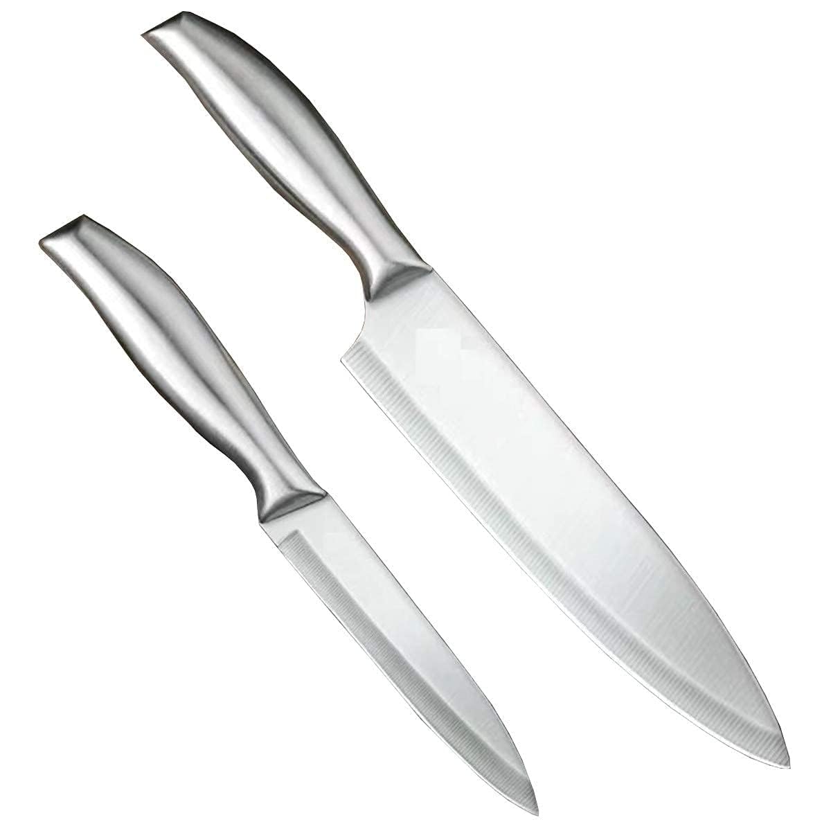 Stainless Steel Kitchen Knife Set of 2 with Cleaver