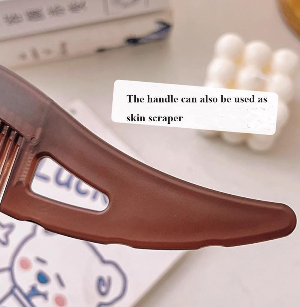 Dandruff Comb Energy Massage Comb Scalp Brush for Dandruff Removal, Lice Remover Products, Hair Dressing Comb, Plastic, Brown, Unisex