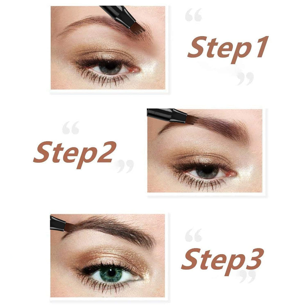 4 Point Eyebrow Pencil Black,Waterproof Microblading Eyebrow Pencil with a Micro-Fork Tip Applicator Creates || Black Fine Sketch Liquid Eye Brow Tattoo Tint Pen