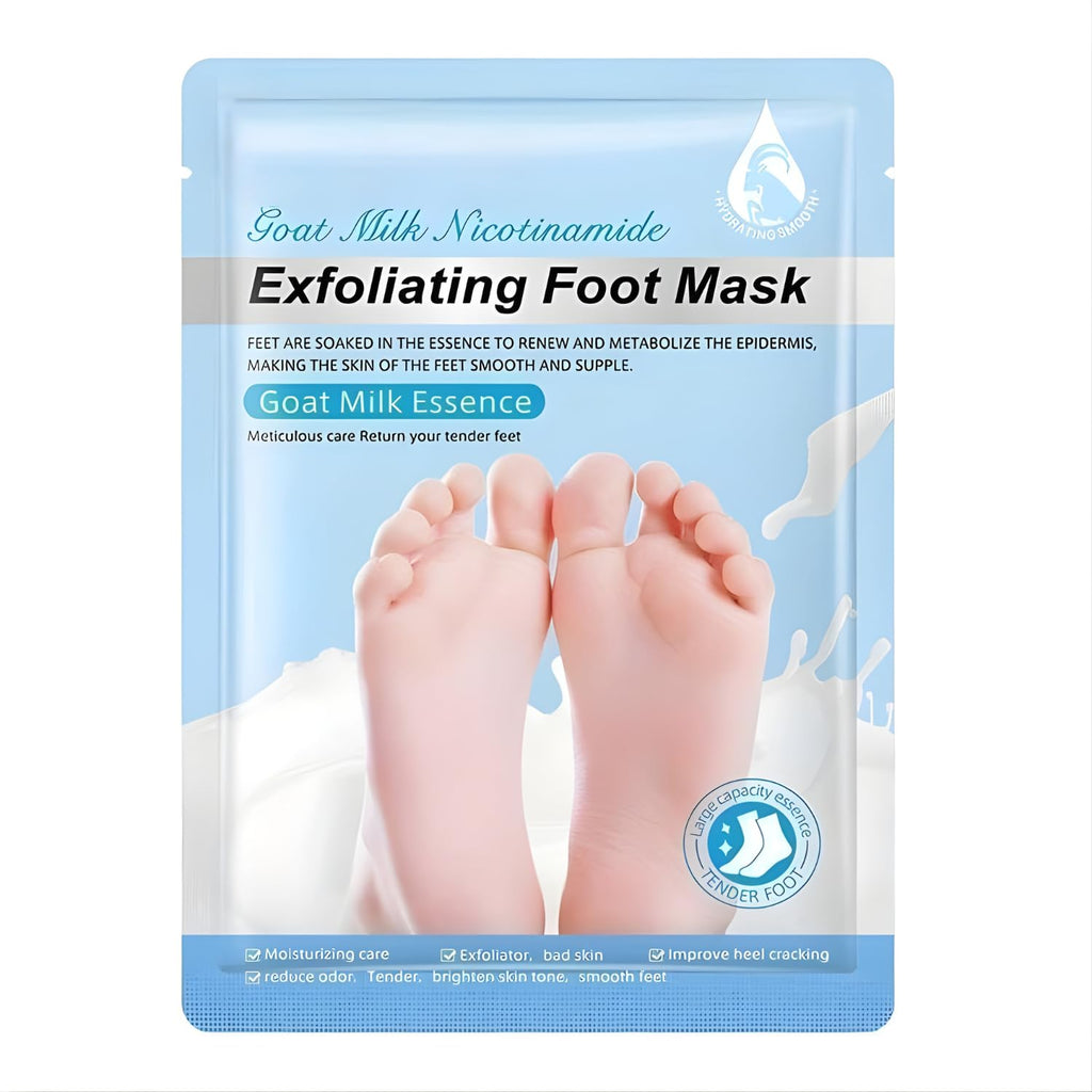 Foot Peeling Mask (1 Pair), Korean Peeling & Exfoliating with Glycolic Acid, Removes Dead Skin, Cruelty-Free, Goat Milk Foot Mask for Deep Exfoliation and Moisturizing