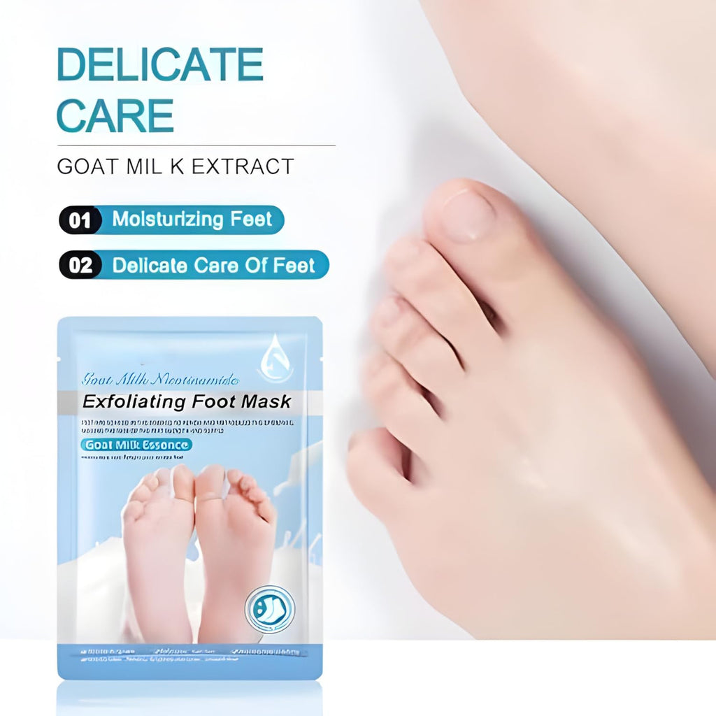 Foot Peeling Mask (1 Pair), Korean Peeling & Exfoliating with Glycolic Acid, Removes Dead Skin, Cruelty-Free, Goat Milk Foot Mask for Deep Exfoliation and Moisturizing