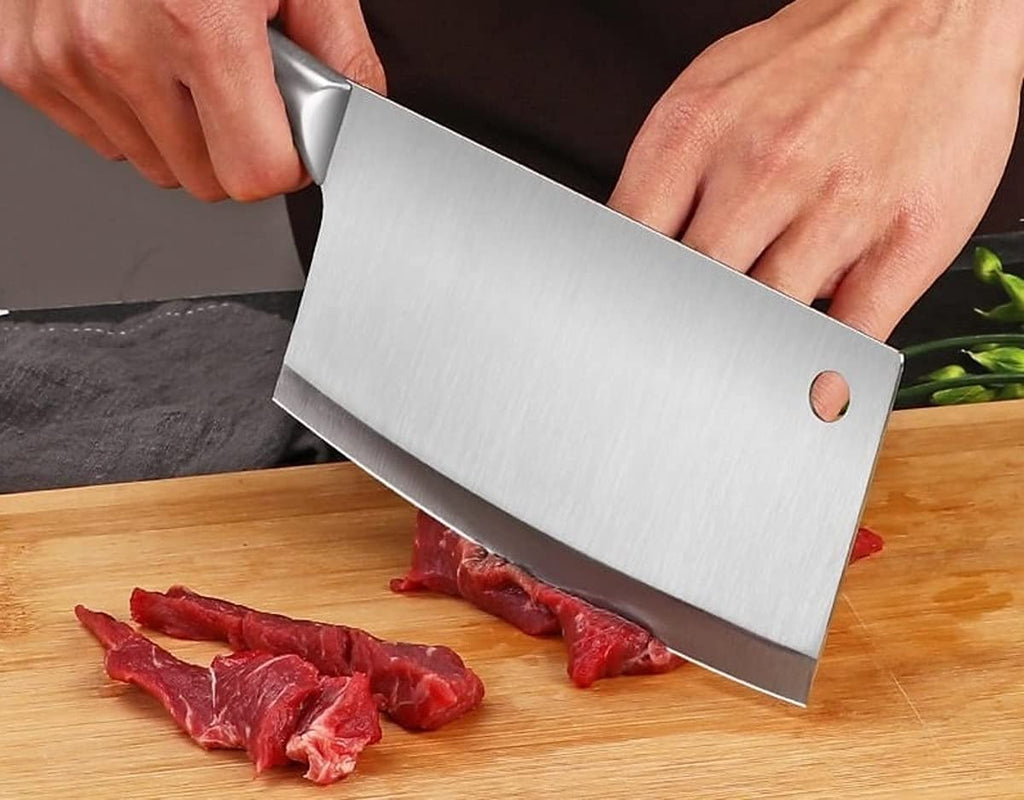 Stainless Steel Kitchen Knife Set of 2 with Cleaver