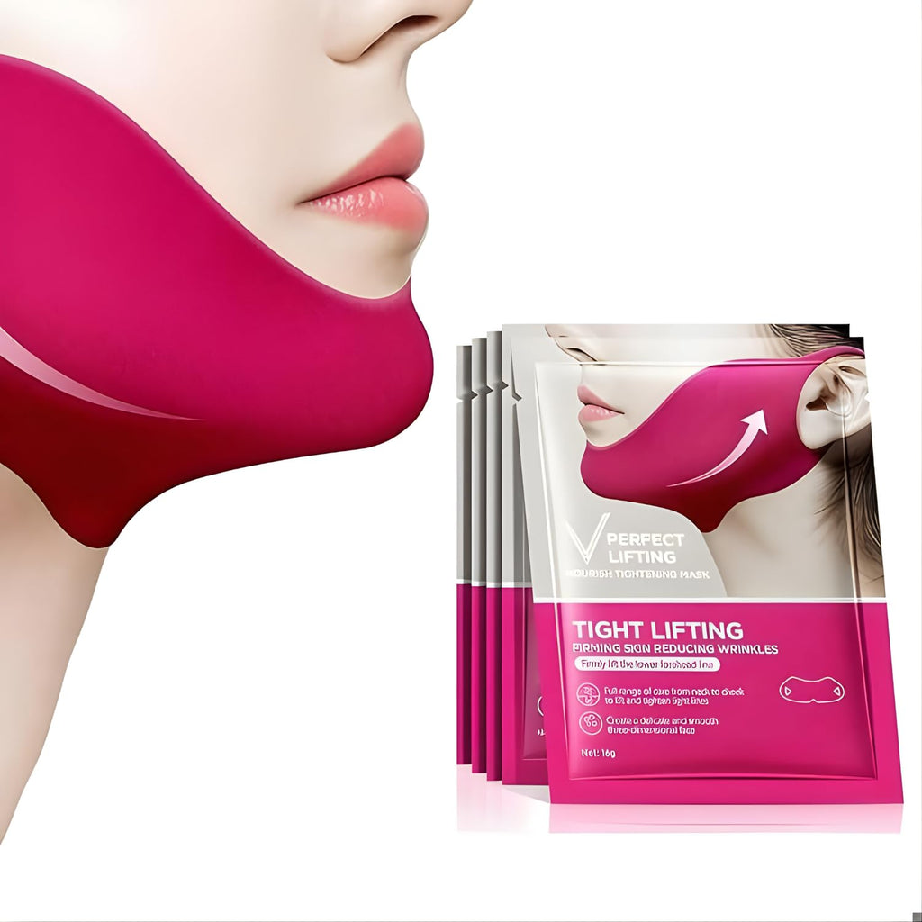 Deep Collagen V Lifting Gel Mask | Double-chin Mask | Instant Cooling & Depuffing | Face Toning Belt | Jawline Shaper Face Lift | Collagen V-line | Improves Sagging Skin, Lifting & Firming | Chin Strap for Women & Men (1)