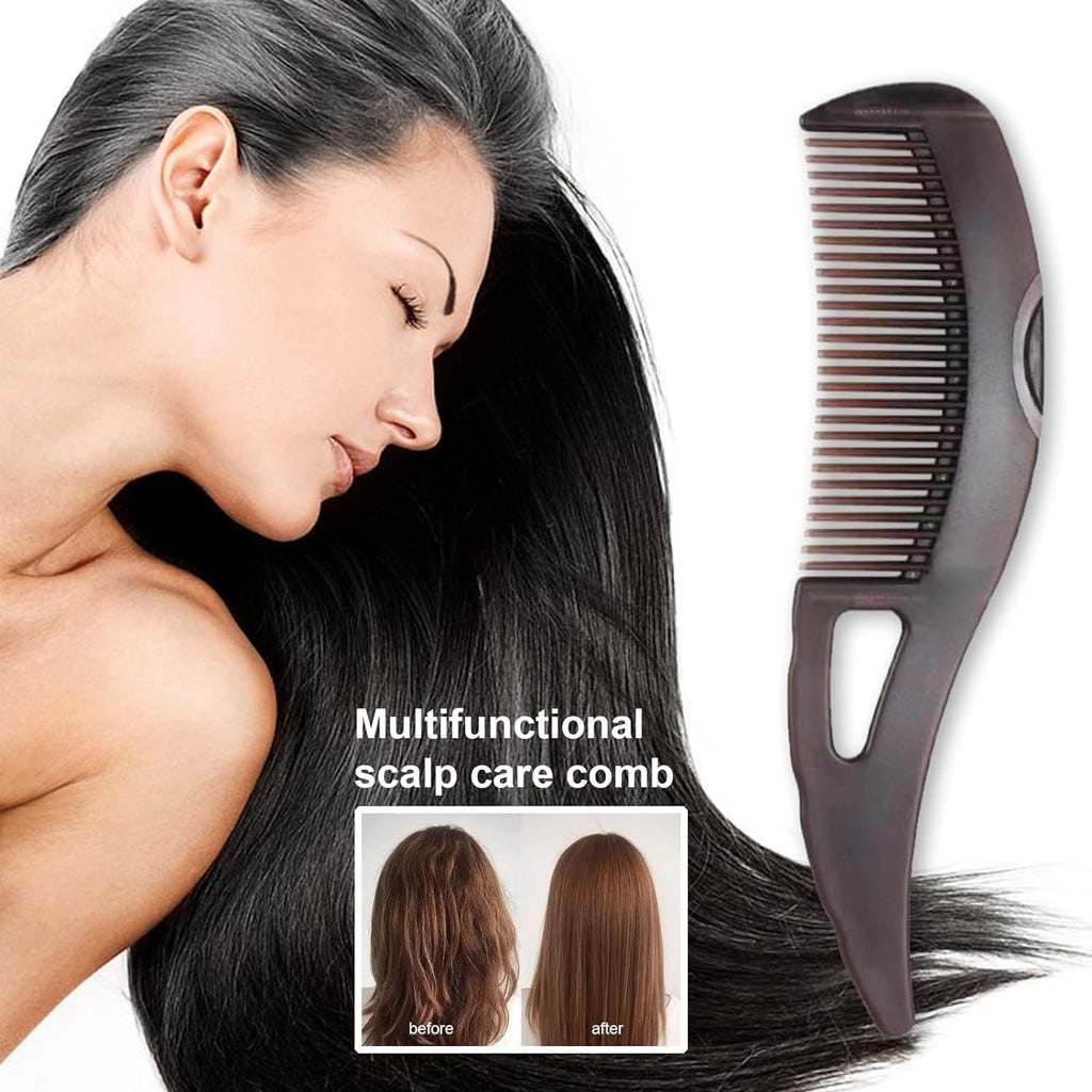 Dandruff Comb Energy Massage Comb Scalp Brush for Dandruff Removal, Lice Remover Products, Hair Dressing Comb, Plastic, Brown, Unisex