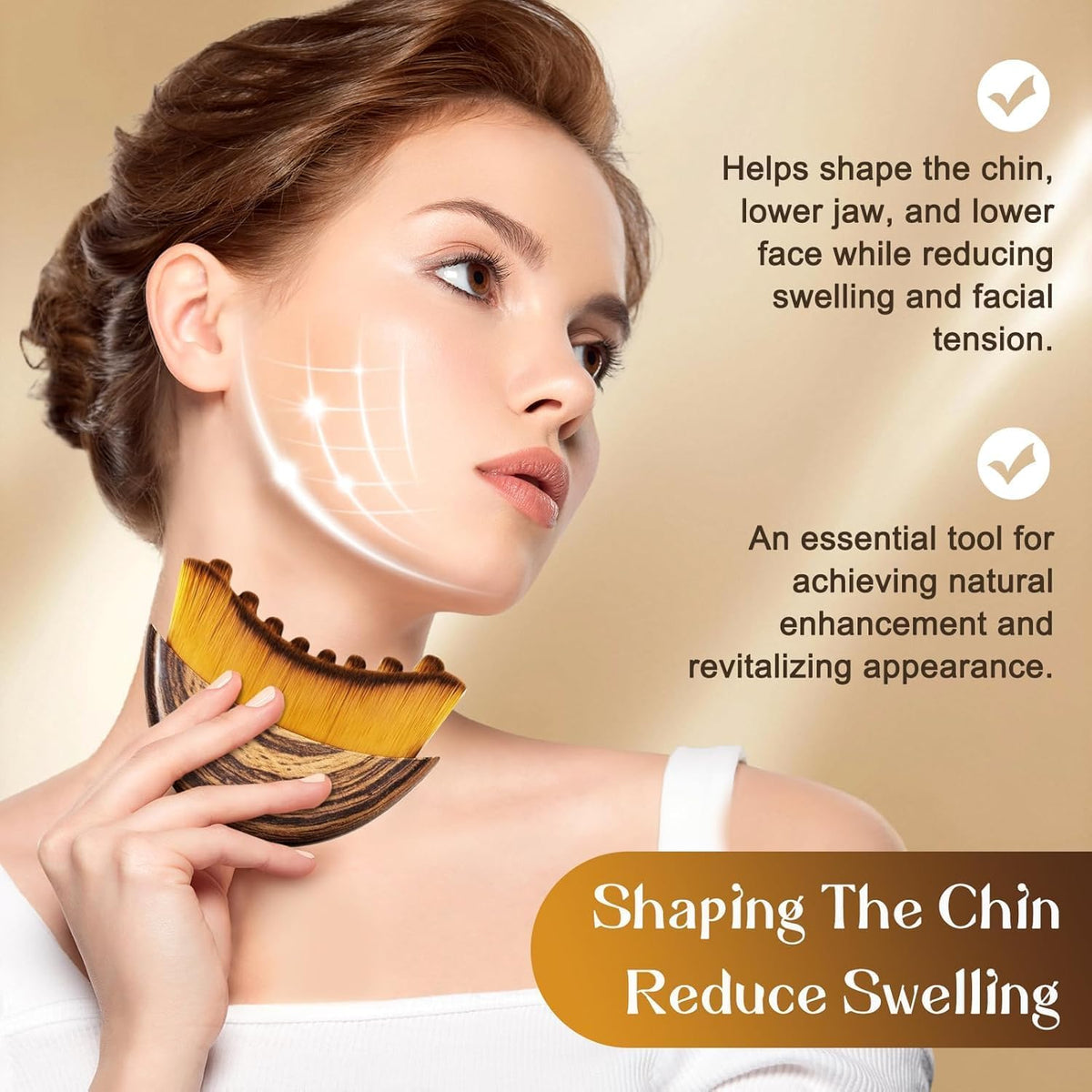 Lymphatic Contour Face Brush for Sculpting & Drainage – Facial Massager for Jawline, Chin & Neck – Reduces Puffiness, Promotes Detox & Lift – Soft Bristles, Improves Skin Glow, Includes Travel Case