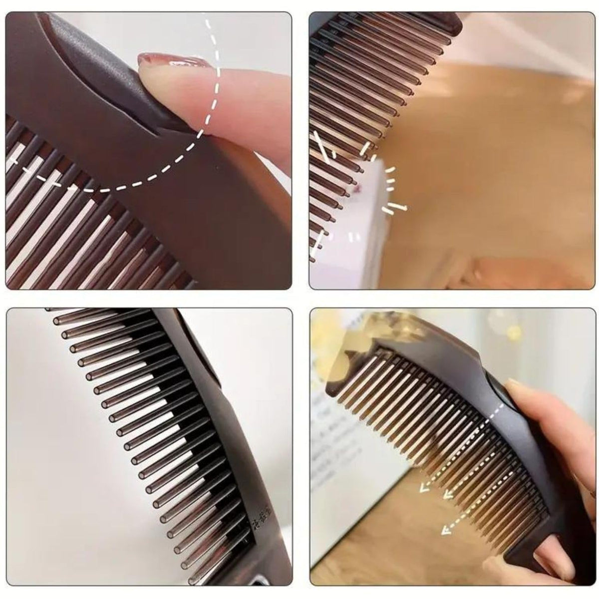 Dandruff Comb Energy Massage Comb Scalp Brush for Dandruff Removal, Lice Remover Products, Hair Dressing Comb, Plastic, Brown, Unisex