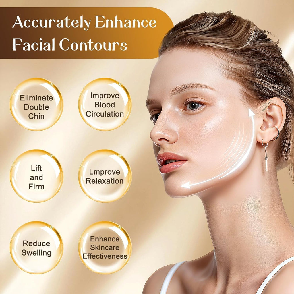 Lymphatic Contour Face Brush for Sculpting & Drainage – Facial Massager for Jawline, Chin & Neck – Reduces Puffiness, Promotes Detox & Lift – Soft Bristles, Improves Skin Glow, Includes Travel Case
