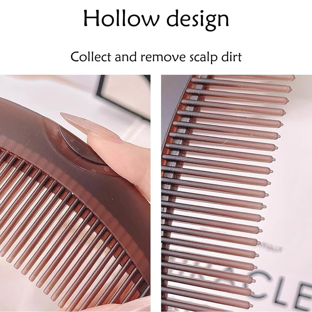Dandruff Comb Energy Massage Comb Scalp Brush for Dandruff Removal, Lice Remover Products, Hair Dressing Comb, Plastic, Brown, Unisex