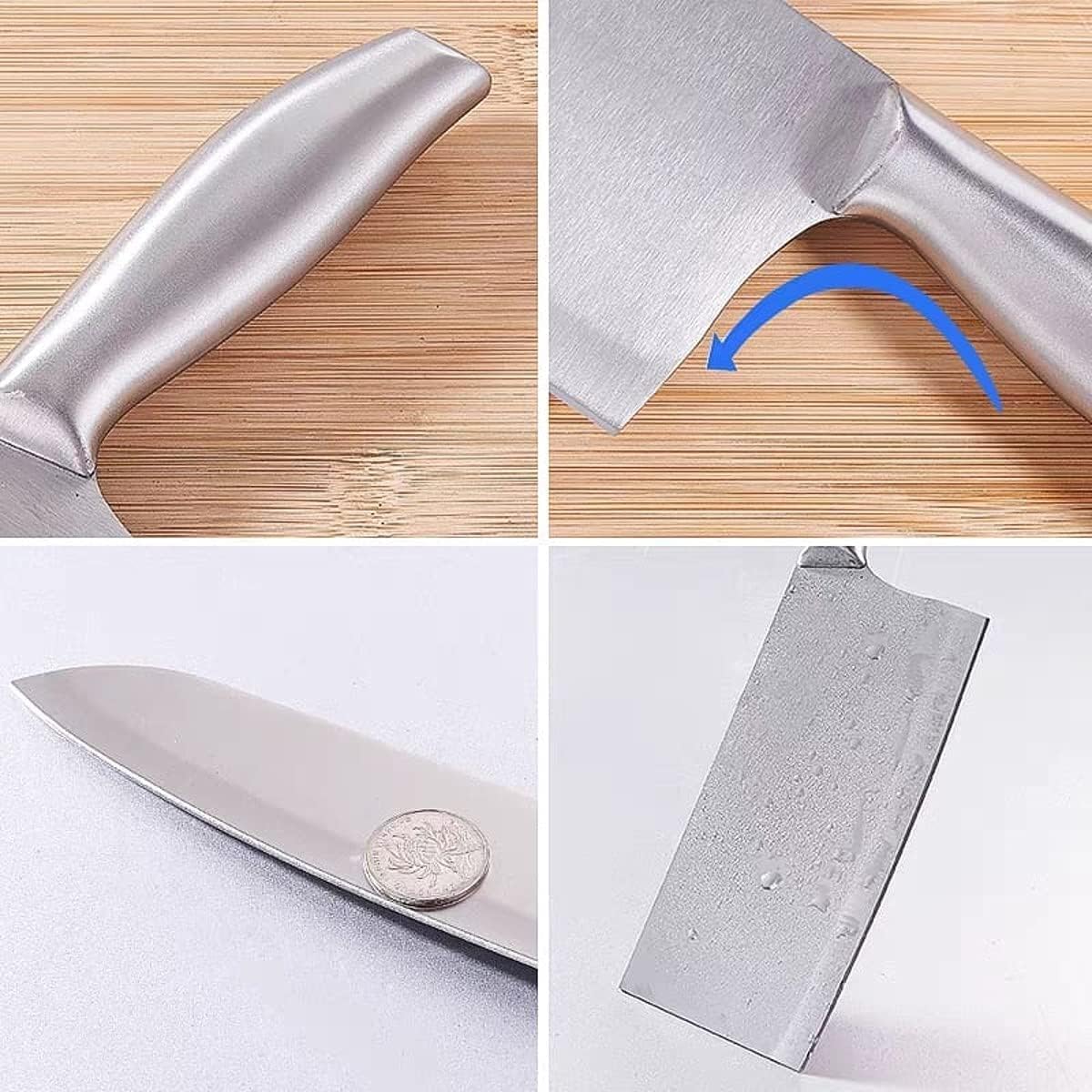 Stainless Steel Kitchen Knife Set of 2 with Cleaver