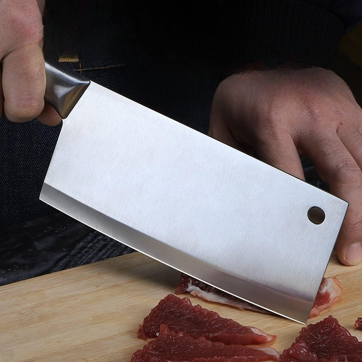 Stainless Steel Kitchen Knife Set of 2 with Cleaver