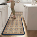 Kitchen Runner Mat Set of 2, PVC Vintage Tile Design